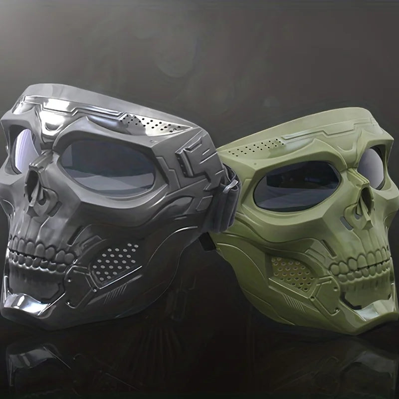 Motorcycle Skull Mask with Windproof Riding Goggles by HitMyNeed