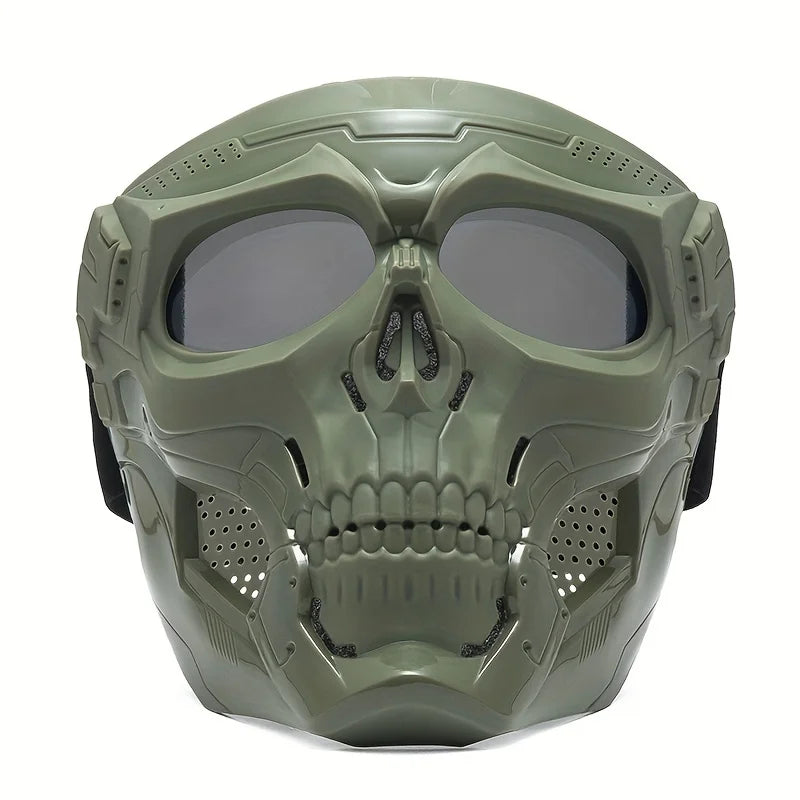 Motorcycle Skull Mask with Windproof Riding Goggles by HitMyNeed
