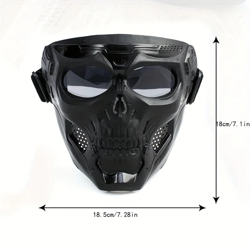 Motorcycle Skull Mask with Windproof Riding Goggles by HitMyNeed