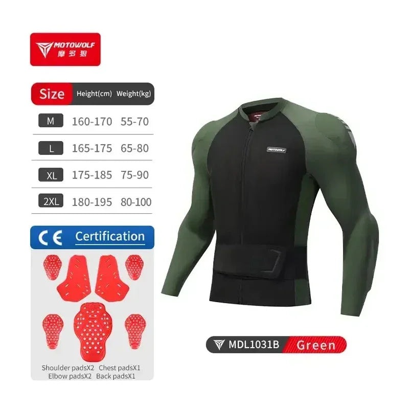 Motorcycle Soft Armor Motocross Protective Jacket green xxl by HitMyNeed