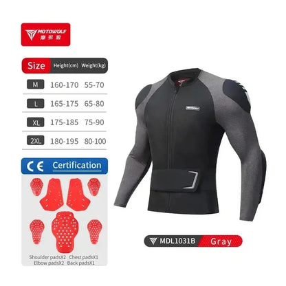 Motorcycle Soft Armor Motocross Protective Jacket grey xl by HitMyNeed