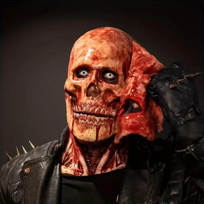 Moving Mouth Latex Horror Skull Mask for Adults by HitMyNeed