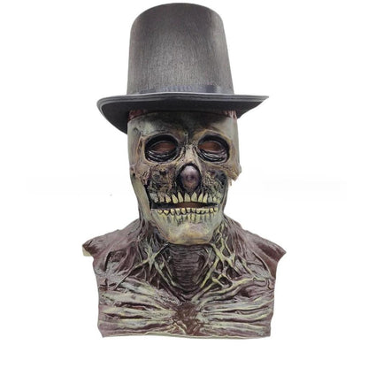 Moving Mouth Latex Horror Skull Mask for Adults gray by HitMyNeed