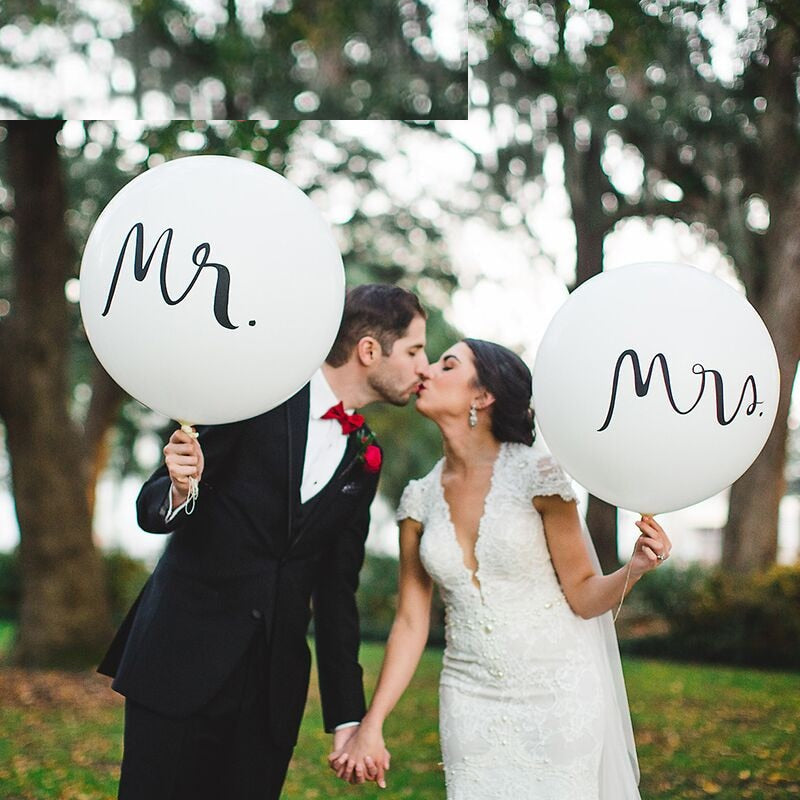 Mr and Mrs 36" Balloon Set - 2 Piece Latex Decor by HitMyNeed