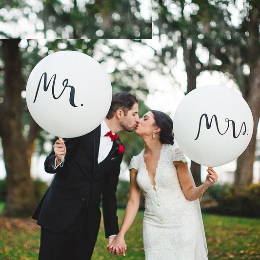 Mr and Mrs 36" Balloon Set - 2 Piece Latex Decor by HitMyNeed