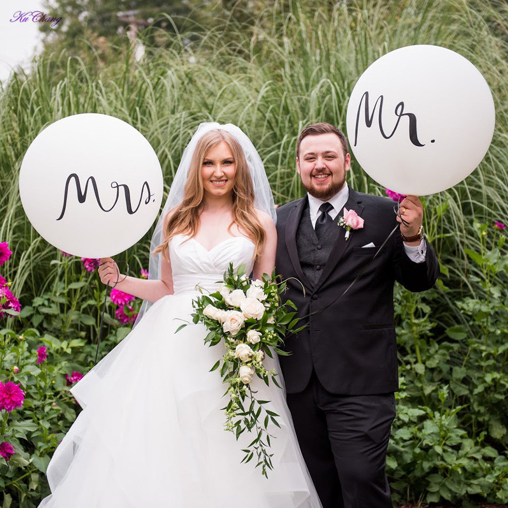 Mr and Mrs 36" Balloon Set - 2 Piece Latex Decor by HitMyNeed