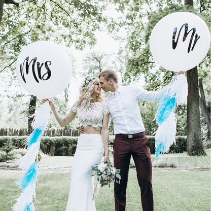 Mr and Mrs 36" Balloon Set - 2 Piece Latex Decor by HitMyNeed