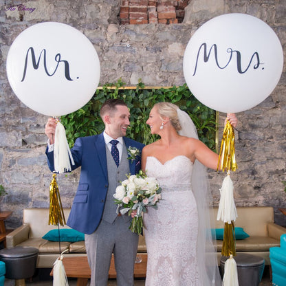 Mr and Mrs 36" Balloon Set - 2 Piece Latex Decor by HitMyNeed