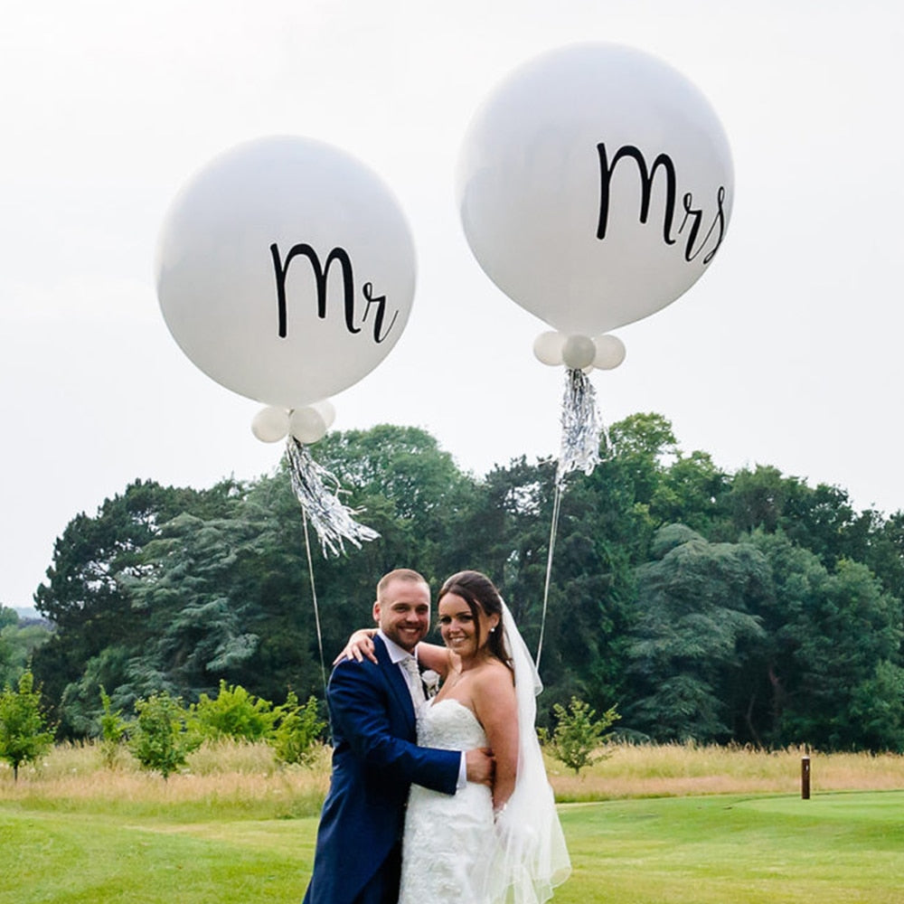 Mr and Mrs 36" Balloon Set - 2 Piece Latex Decor by HitMyNeed