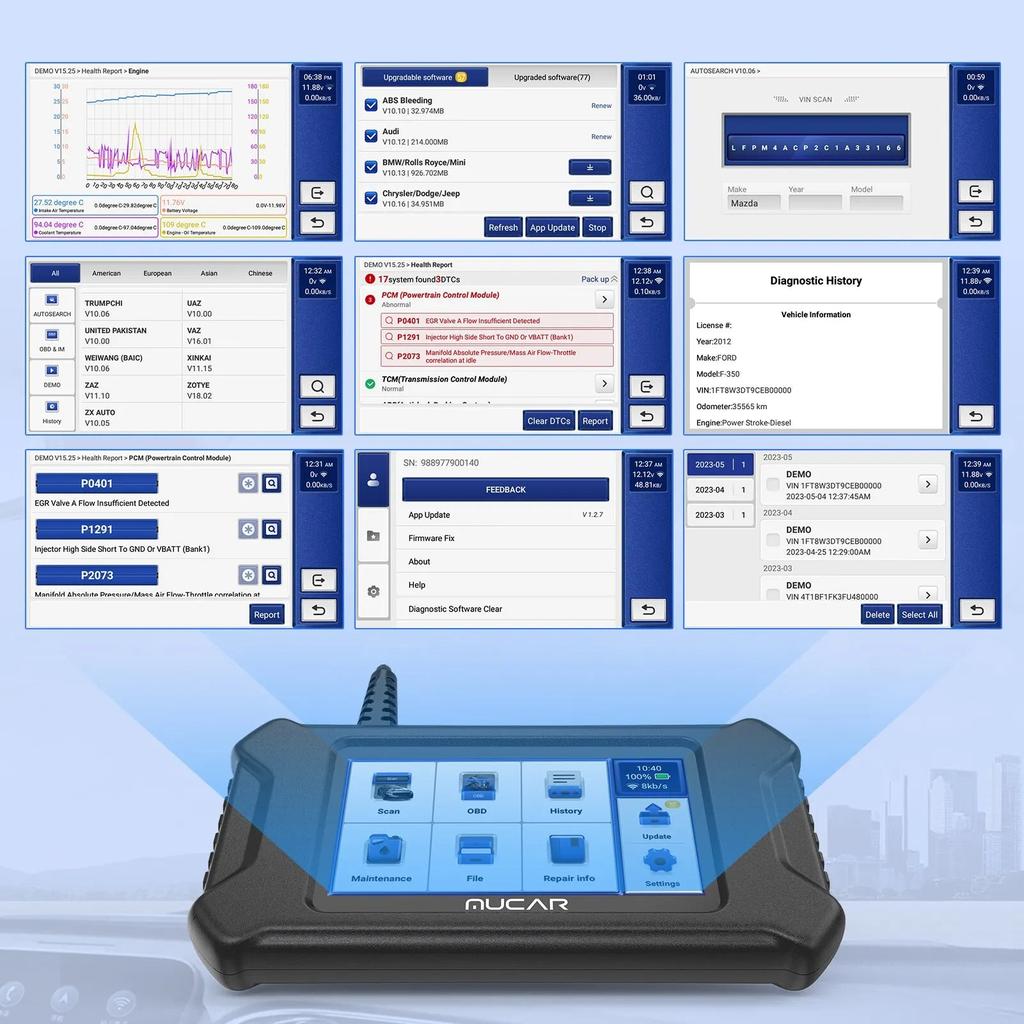 MUCAR CS6 Automotive Scanner 6-System OBD2 Tool by HitMyNeed