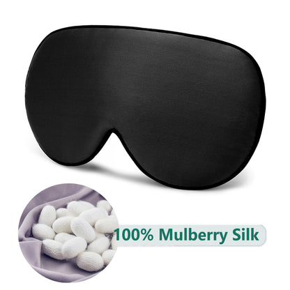 Mulberry Silk Eye Mask with Adjustable Strap black by HitMyNeed