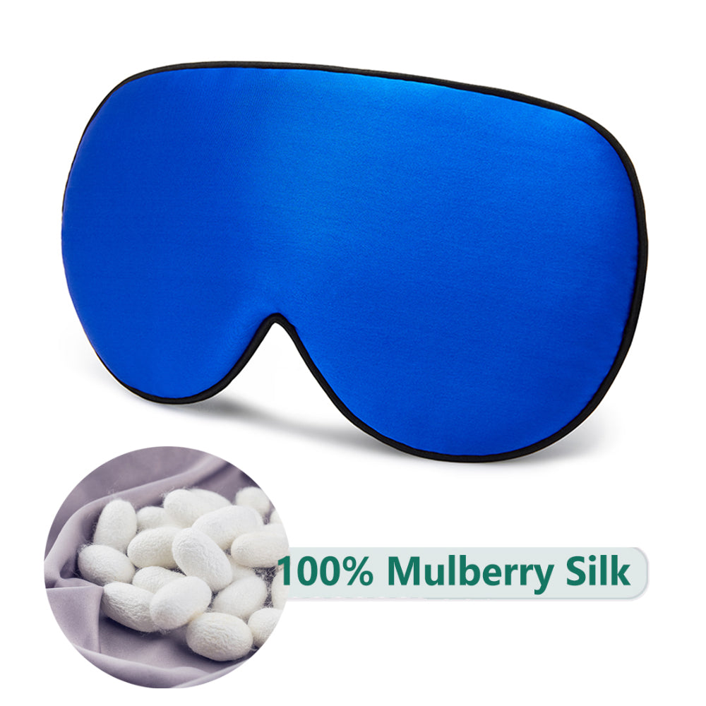 Mulberry Silk Eye Mask with Adjustable Strap blue by HitMyNeed