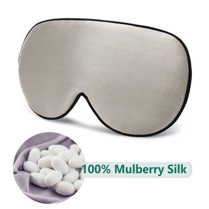 Mulberry Silk Eye Mask with Adjustable Strap gray by HitMyNeed
