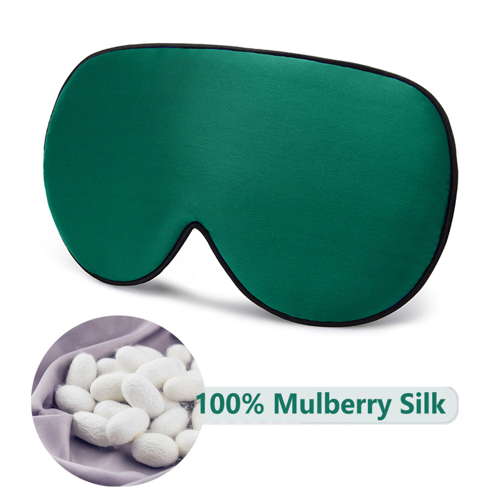 Mulberry Silk Eye Mask with Adjustable Strap green by HitMyNeed
