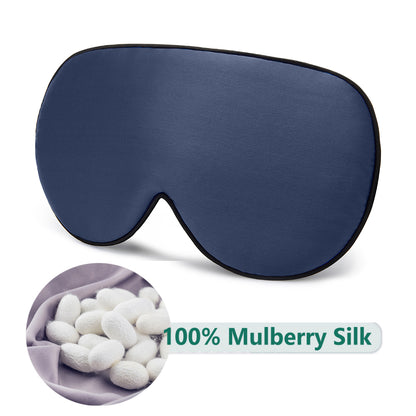 Mulberry Silk Eye Mask with Adjustable Strap navy by HitMyNeed