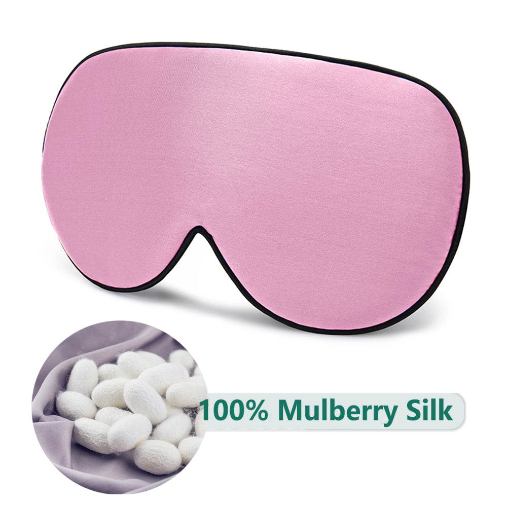 Mulberry Silk Eye Mask with Adjustable Strap pink by HitMyNeed