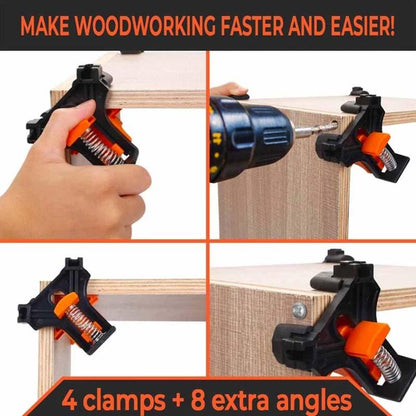 Multi Angle Woodworking Corner Clamps Set (4pcs) by HitMyNeed