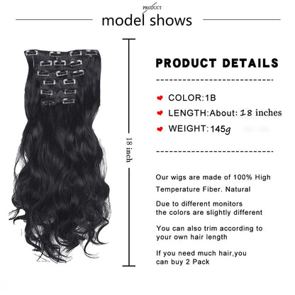 Multi Color Clip-In Body Wave Hair Extensions 18" by HitMyNeed