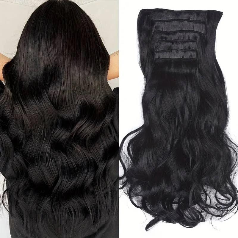 Multi Color Clip-In Body Wave Hair Extensions 18" 6pc-1b by HitMyNeed