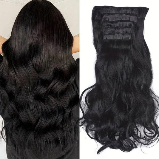 Multi Color Clip-In Body Wave Hair Extensions 18" 6pc-1b by HitMyNeed