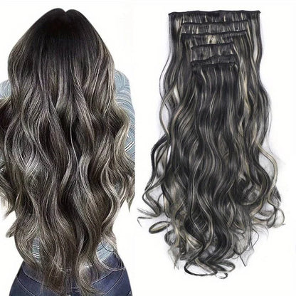 Multi Color Clip-In Body Wave Hair Extensions 18" 6pc-1bh613 by HitMyNeed