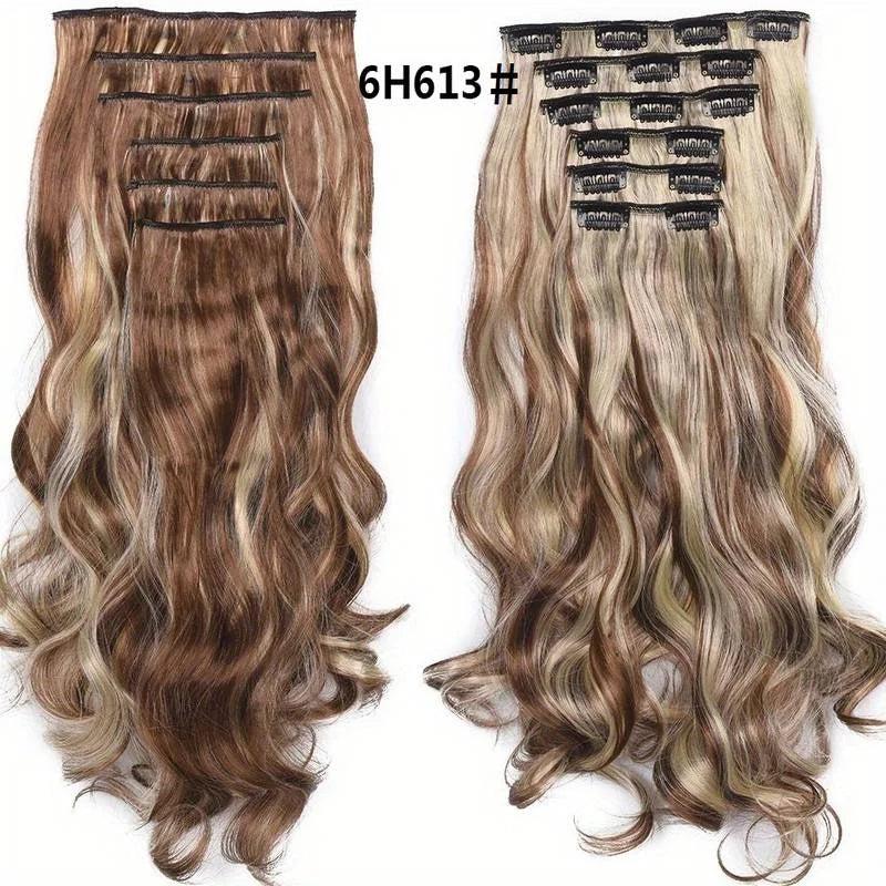 Multi Color Clip-In Body Wave Hair Extensions 18" 6pc-6h613 by HitMyNeed