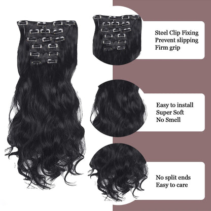 Multi Color Clip-In Body Wave Hair Extensions 18" by HitMyNeed