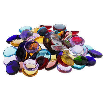 Multi Color Flat Glass Gems 100g (15mm, 65-70 pcs) by HitMyNeed