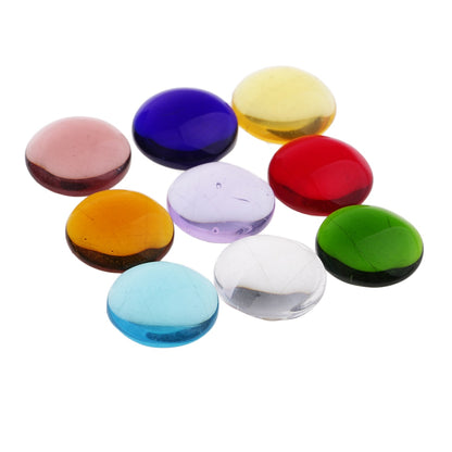Multi Color Flat Glass Gems 100g (15mm, 65-70 pcs) by HitMyNeed