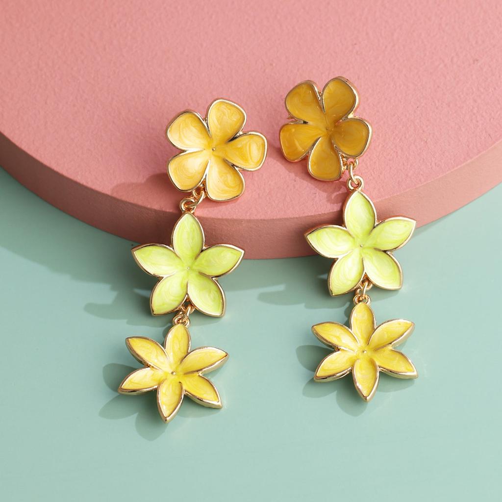 Multi Color Floral Drop Earrings for Women by HitMyNeed