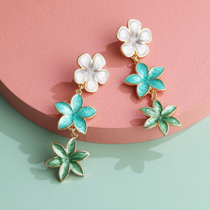 Multi Color Floral Drop Earrings for Women by HitMyNeed