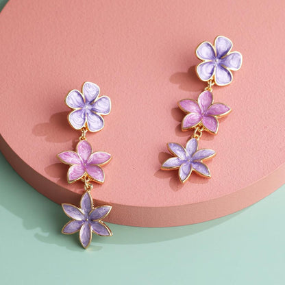 Multi Color Floral Drop Earrings for Women by HitMyNeed