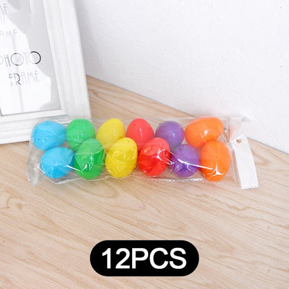Multi-Color Plastic Egg Shells Set (12 Pieces) by HitMyNeed