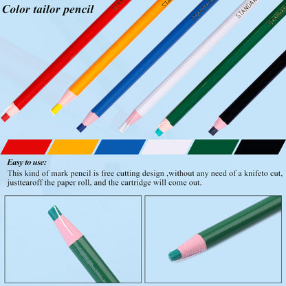 Multi Color Tailors Chalk Pencils Set (6 Pack) by HitMyNeed