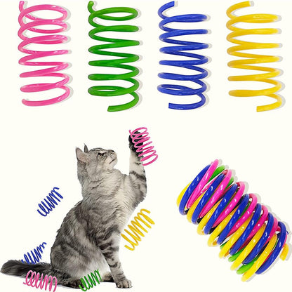 Multi-Colored Plastic Cat Spring Toys (4 Pack) by HitMyNeed