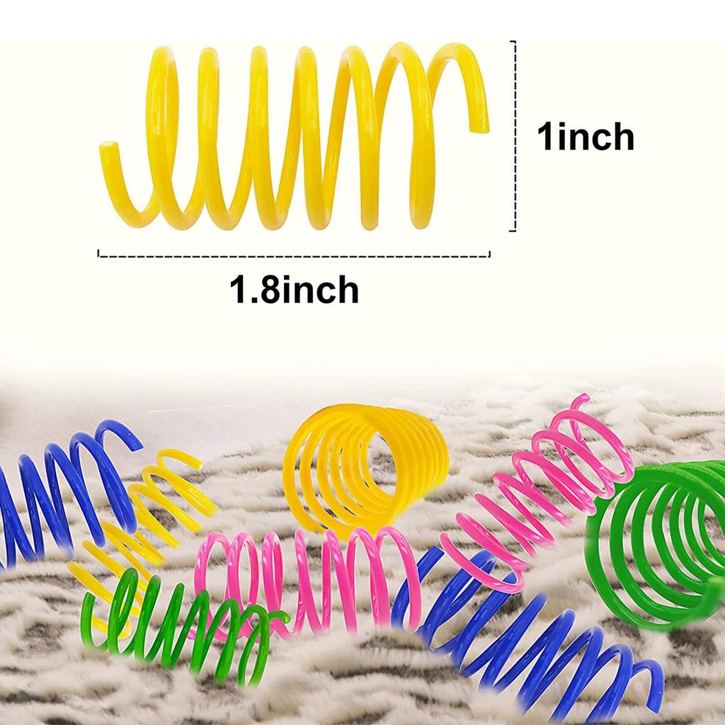Multi-Colored Plastic Cat Spring Toys (4 Pack) by HitMyNeed