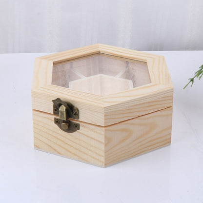 Multi Compartment Hexagonal Wooden Storage Box by HitMyNeed