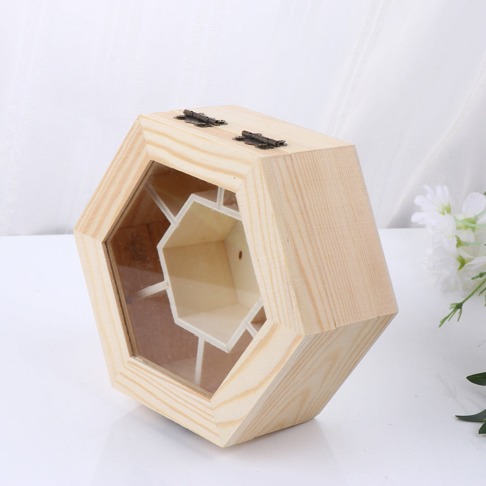 Multi Compartment Hexagonal Wooden Storage Box by HitMyNeed