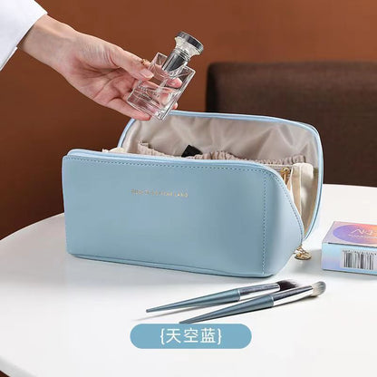 Multi Compartment Makeup Travel Bag sky-blue by HitMyNeed