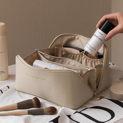 Multi Compartment Makeup Travel Bag white by HitMyNeed