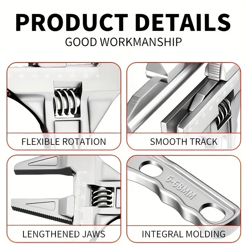 Multi‑Function Adjustable Aluminium Alloy Wrench 8-70mm by HitMyNeed