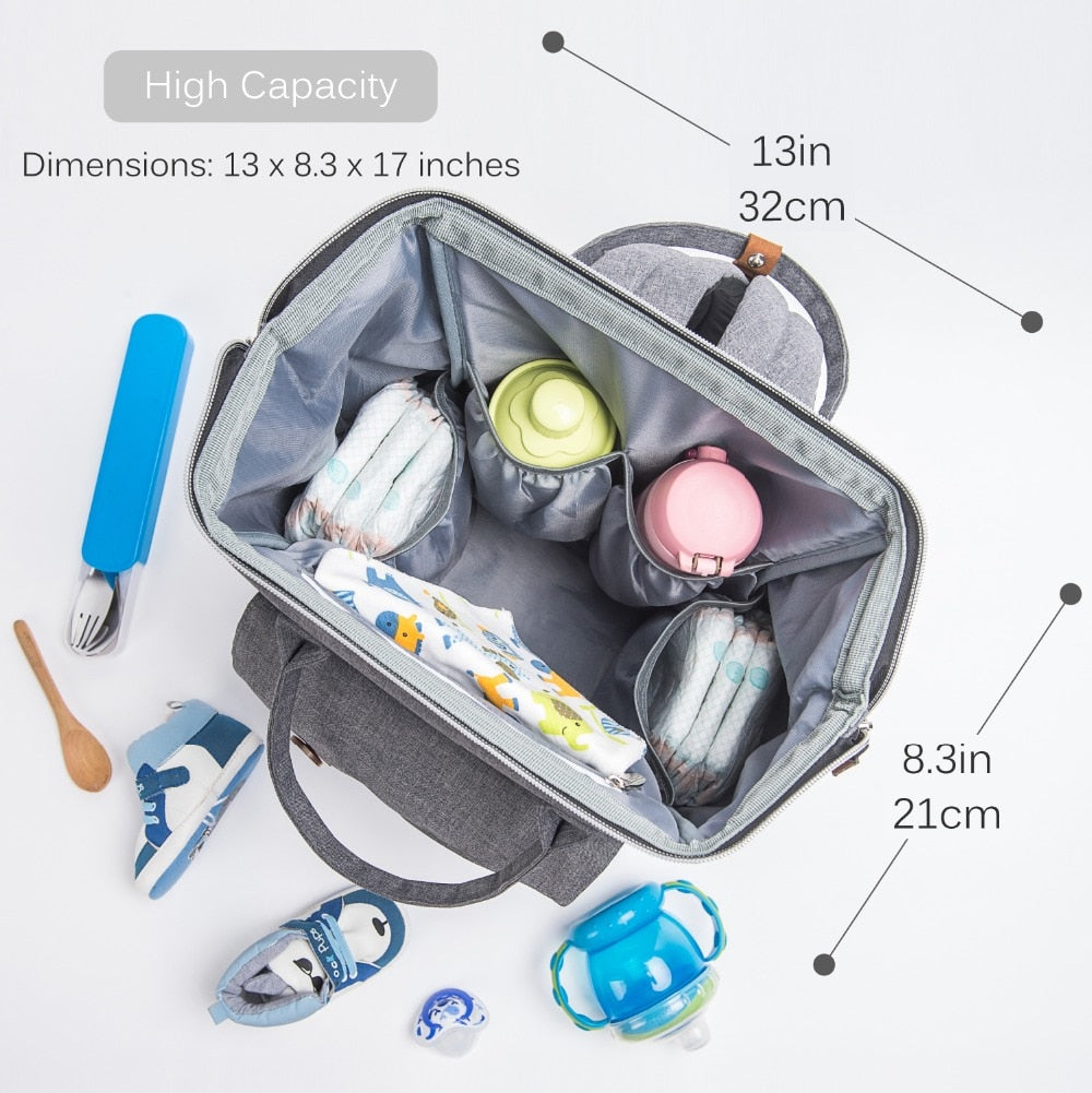 Multi-Function Diaper Bag Backpack with Changing Pad by HitMyNeed