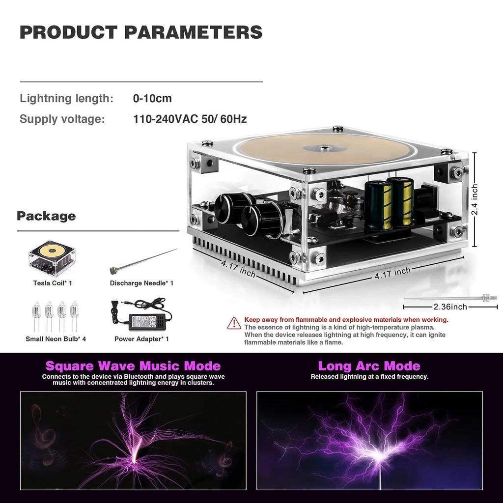 Multi-Function Tesla Coil Music Speaker & Lab Demo by HitMyNeed