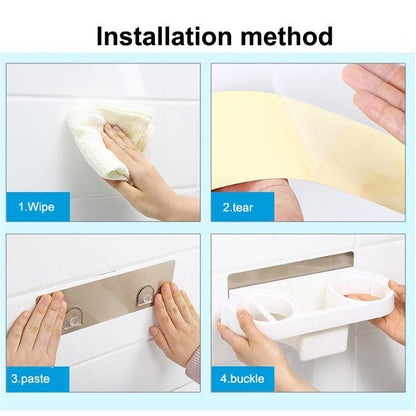 Multi Functional Wall Mounted Bathroom Organizer Rack by HitMyNeed