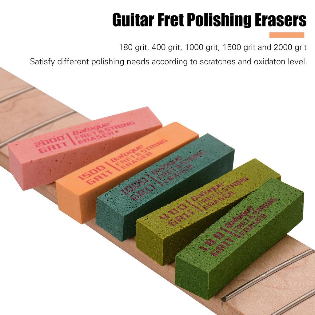 Multi-Grit Rubber Fret Eraser Set (5 Pieces) by HitMyNeed