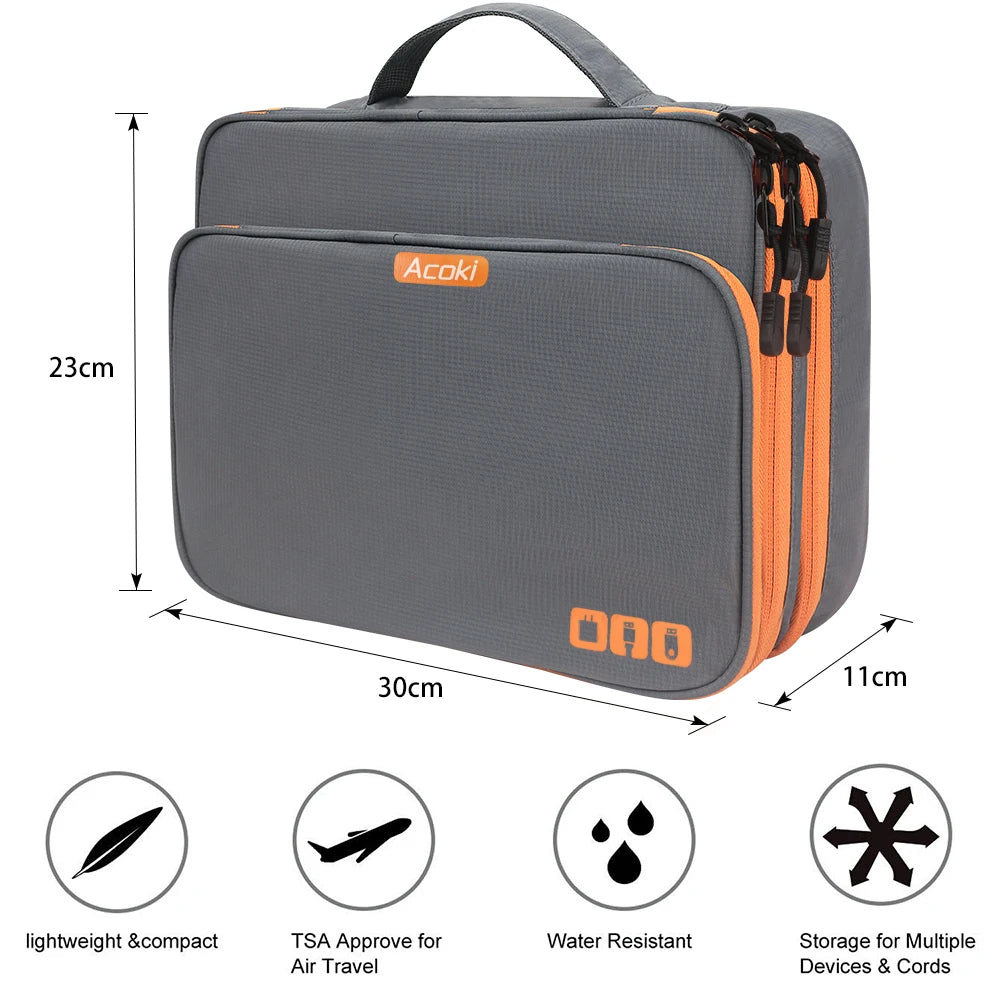 Multi Layer Electronic Accessories Organizer Handbag by HitMyNeed