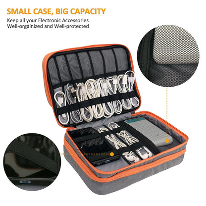 Multi Layer Electronic Accessories Organizer Handbag by HitMyNeed