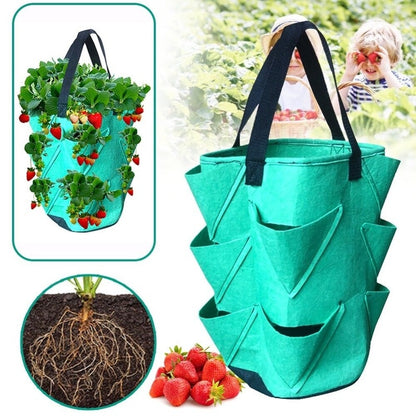 Multi Pocket Hanging Strawberry Planter Bag by HitMyNeed