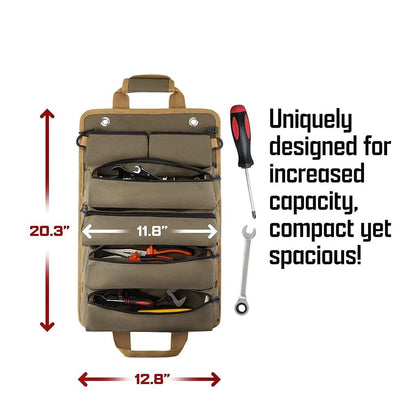 Multi-Pocket Roll-Up Tool Bag, Waterproof 900D Oxford by HitMyNeed