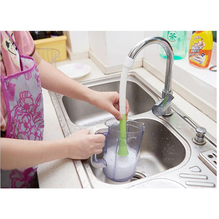 Multi Purpose Faucet-Mounted Kitchen Cleaning Brush by HitMyNeed